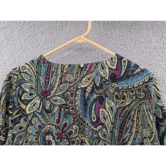 J. Jill Carmine Paisley Long Sleeve Women's Blouse size Large - Picture 8 of 11